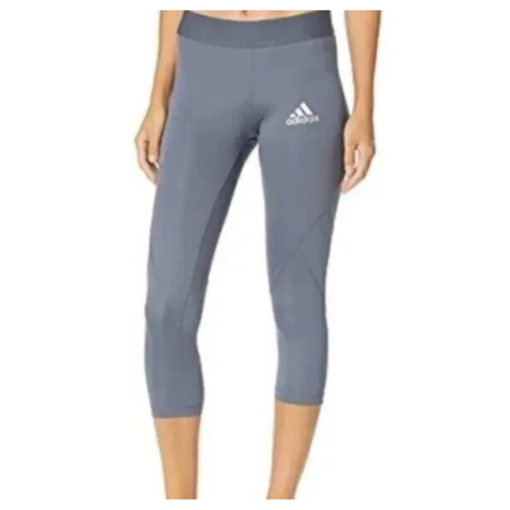 Adidas Grey Techfit Compression Climacool 3/4 Leggings Large